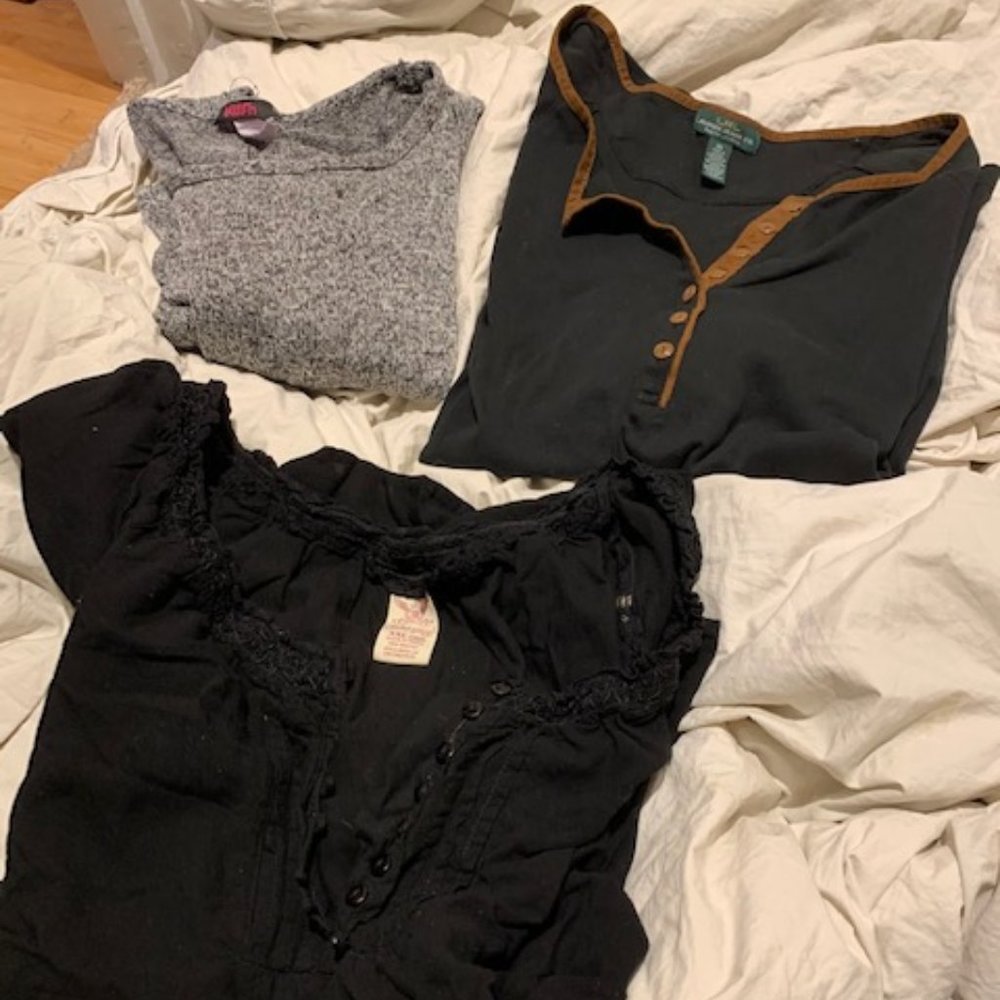 LOT OF 3 BLACK PLUS TOPS